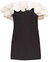 Womens Kiara Off The Shoulder Ruffled Neckline Black Sheath Dress - Black