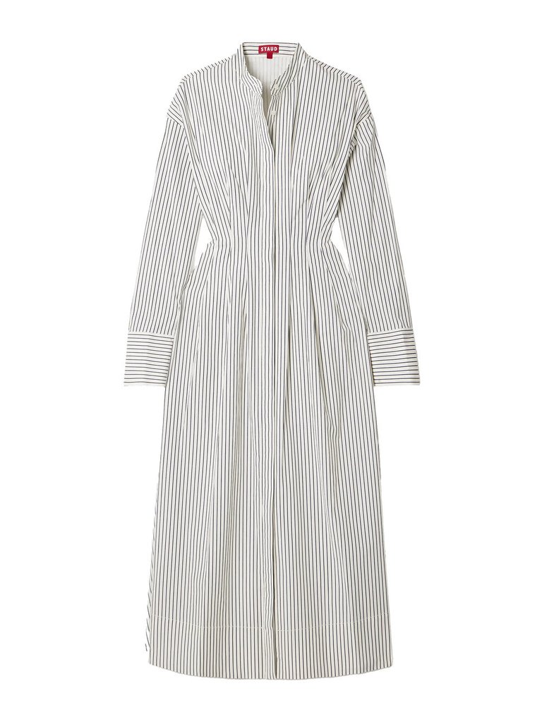 Women's Midi Lorenza Dress - Ivory Micro Stripe