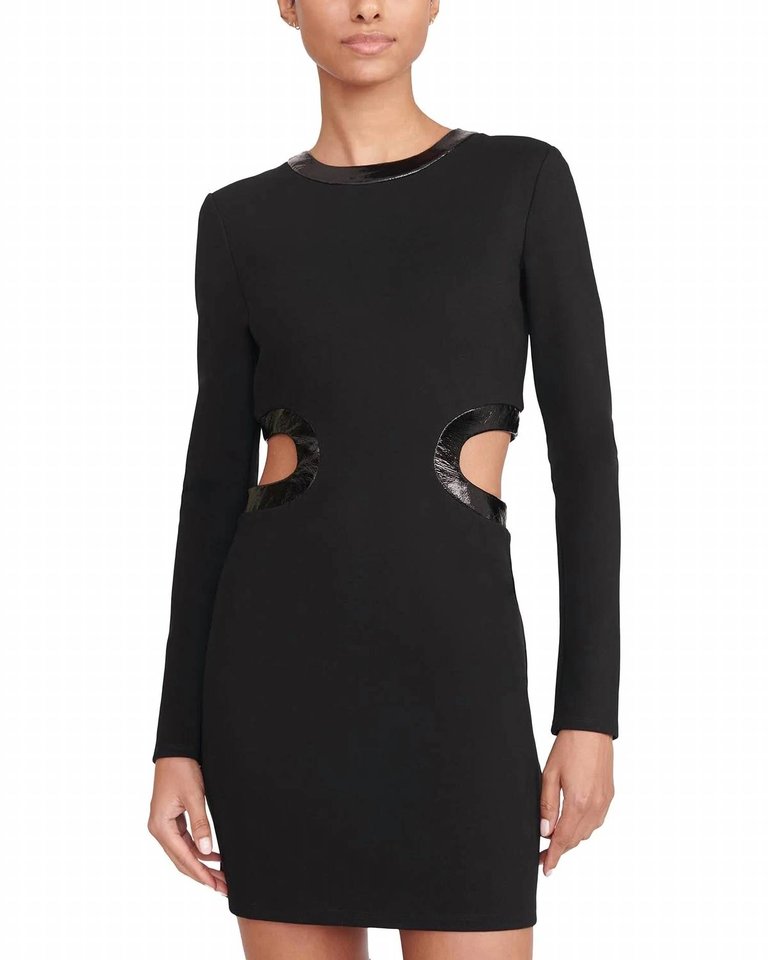 Women's Mini Long Sleeve Dolce Dress In Black - Black