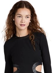 Women's Mini Long Sleeve Dolce Dress - Black