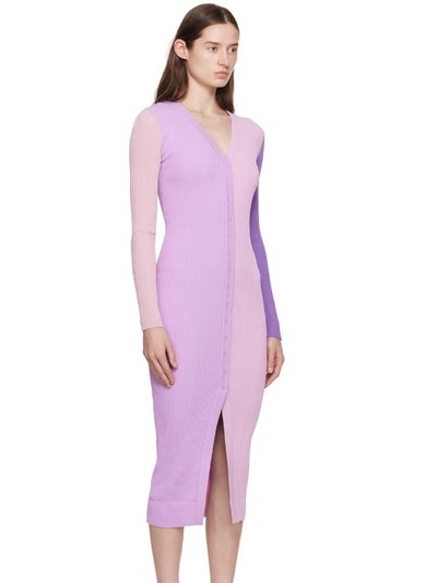 STAUD Women's Shoko Sweater Dress, Iris Multi Lavender Ribbed Knit Color Block product