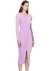 Women's Shoko Sweater Dress, Iris Multi Lavender Ribbed Knit Color Block - Multicolor