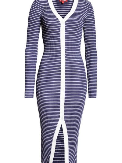 STAUD Women's Shoko Sweater Dress, Navy Micro Stripe product