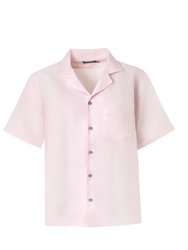Linen Short Sleeve Summer Shirt - Soft Pink - Soft Pink