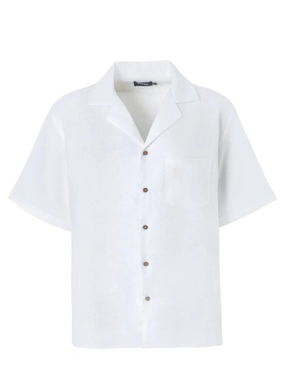 Steam Beachwear Linen Short Sleeve Summer Shirt - White product