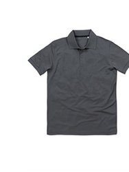 Mens Active Pique Polyester Polo - Slate Grey - Slate Grey