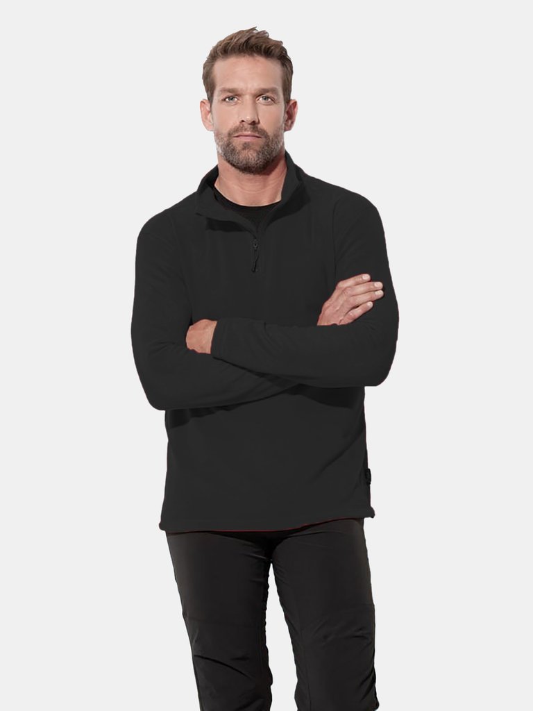 Stedman Mens Active Half Zip Fleece (Black Opal)