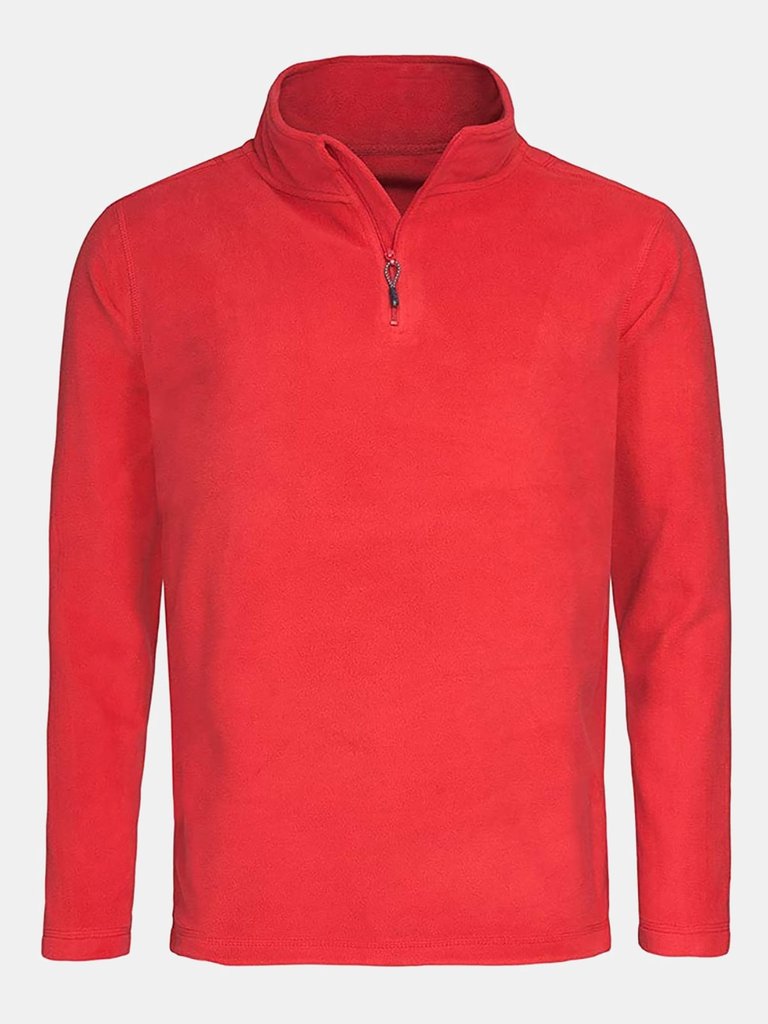 Stedman Mens Active Half Zip Fleece (Scarlet Red) - Scarlet Red