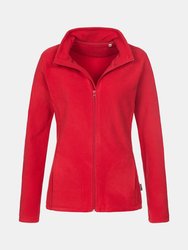 Stedman Womens/Ladies Active FZ Fleece - Scarlet Red