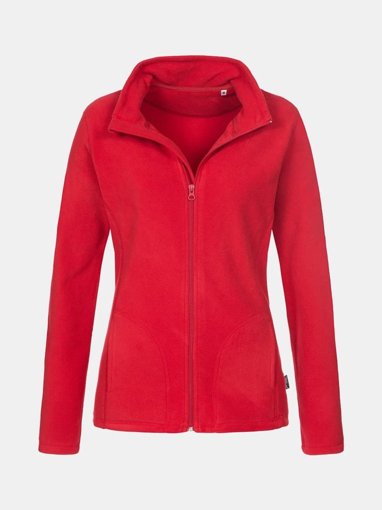 Stedman Womens/Ladies Active FZ Fleece - Scarlet Red