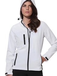 Stedman Womens/Ladies Active Softest Shell Hooded Jacket (White)