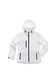 Stedman Womens/Ladies Active Softest Shell Hooded Jacket (White)