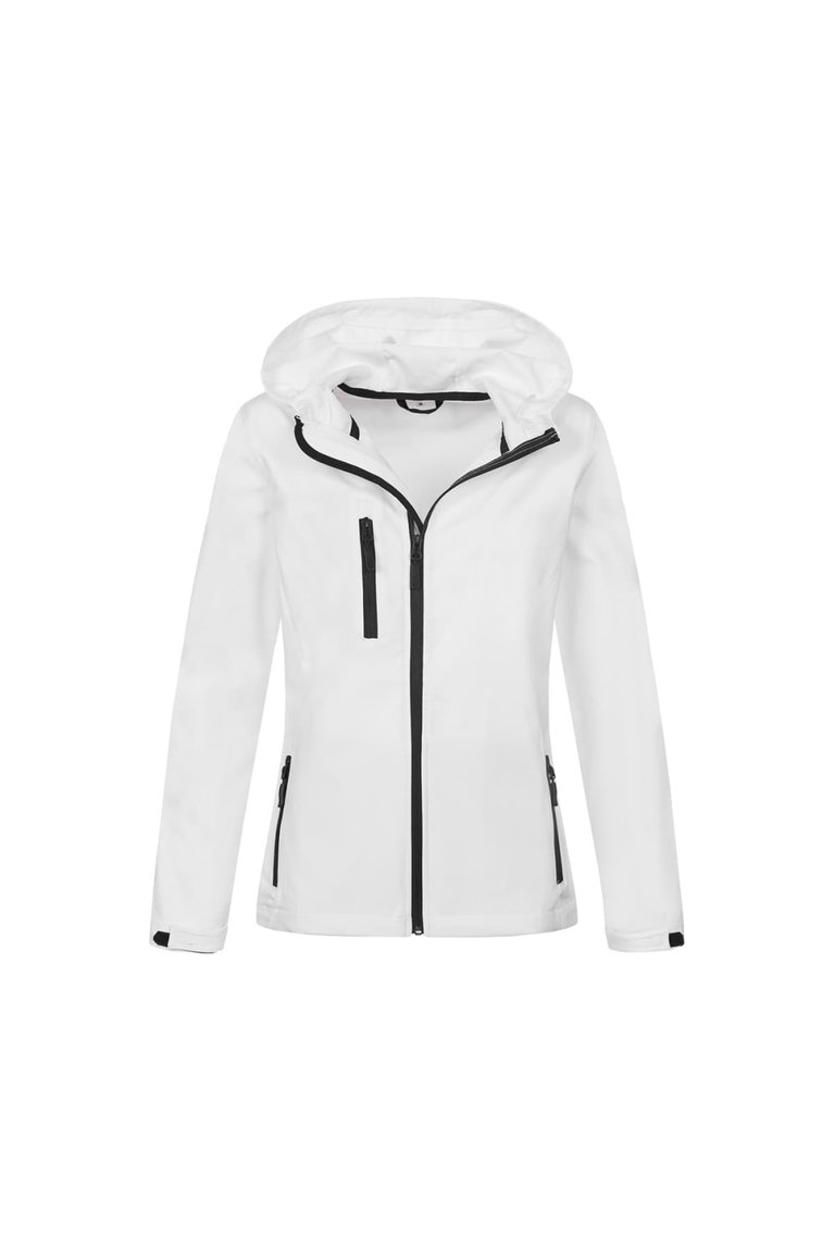 Stedman Womens/Ladies Active Softest Shell Hooded Jacket (White) - White