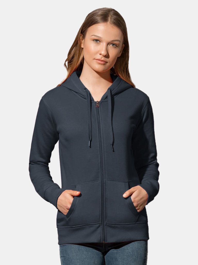 Stedman Womens/Ladies Active Zip Hood (Blue Midnight)