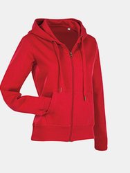 Stedman Womens/Ladies Active Zip Hood (Crimson Red)
