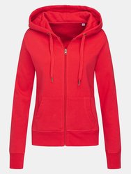 Stedman Womens/Ladies Active Zip Hood (Crimson Red) - Crimson Red