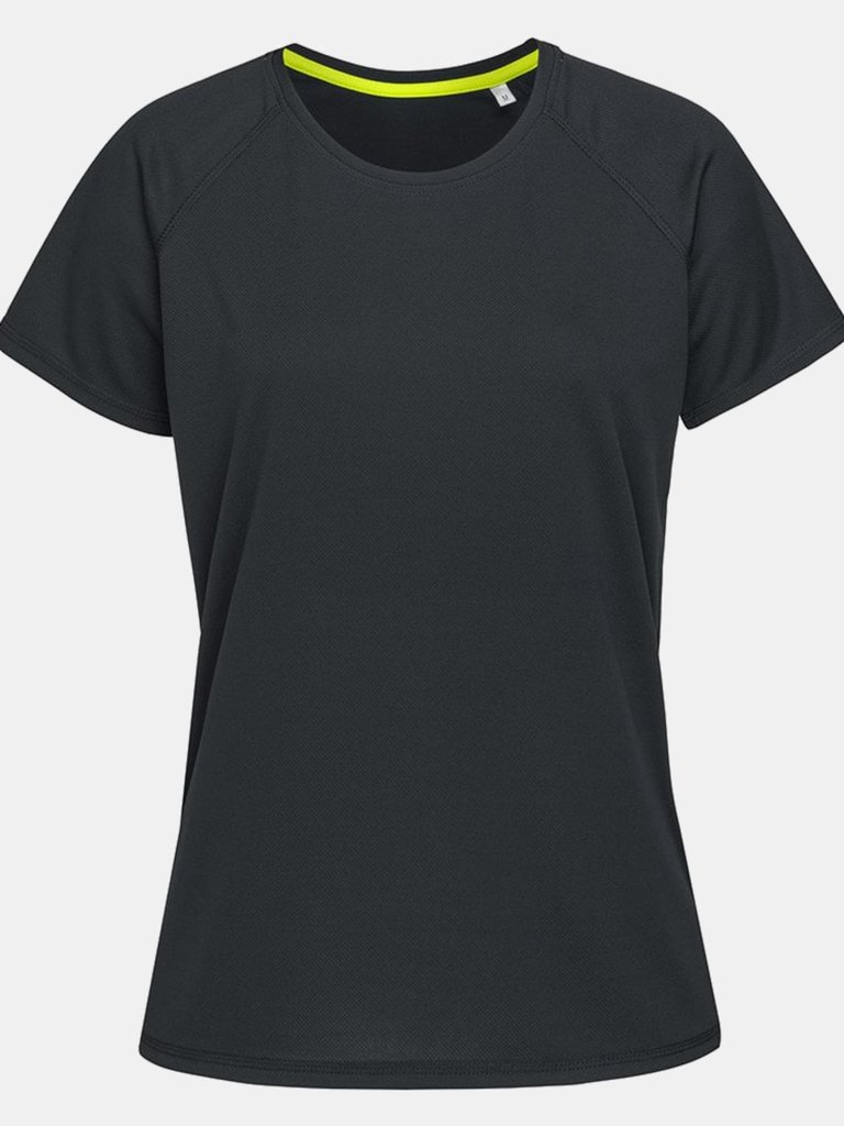 Stedman Womens/Ladies Raglan Mesh T-Shirt (Black Opal) - Black Opal