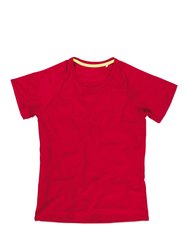 Stedman Womens/Ladies Raglan Mesh T-Shirt (Crimson Red) - Crimson Red