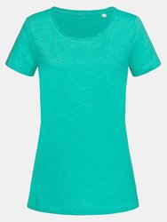 Stedman Stars Womens/Ladies Sharon Slub Crew Neck T-Shirt (Bahama Green) - Bahama Green