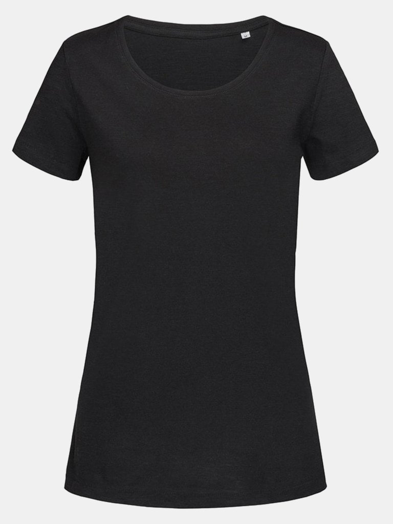 Stedman Stars Womens/Ladies Sharon Slub Crew Neck T-Shirt (Black Opal) - Black Opal