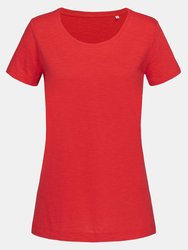 Stedman Stars Womens/Ladies Sharon Slub Crew Neck T-Shirt (Crimson Red) - Crimson Red