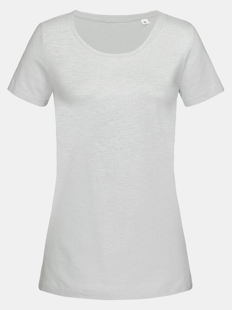 Stedman Stars Womens/Ladies Sharon Slub Crew Neck T-Shirt (Powder Gray) - Powder Gray