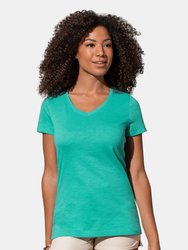 Stedman Stars Womens/Ladies Sharon Slub V Neck T-Shirt (Bahama Green) - Bahama Green