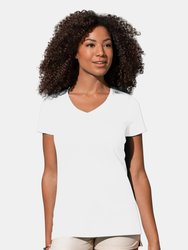 Stedman Stars Womens/Ladies Sharon Slub V Neck T-Shirt (White)
