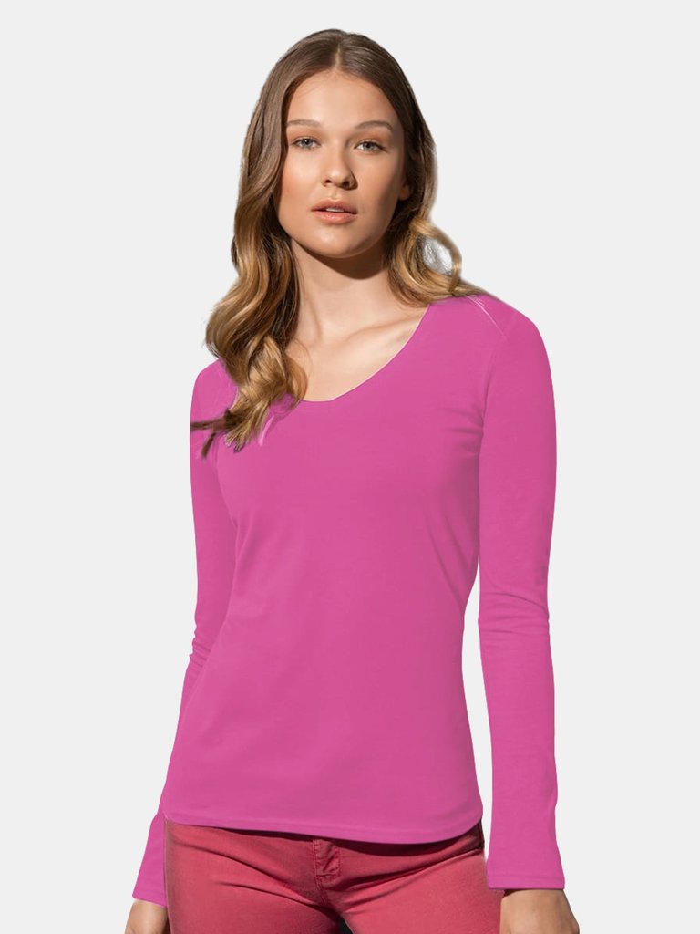 Stedman Womens/Ladies Claire Long Sleeved Tee (Cupcake Pink)