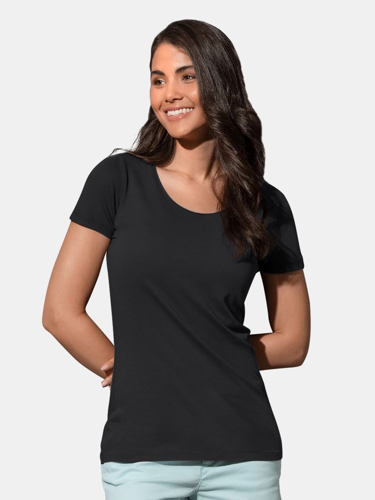 Stedman Womens/Ladies Finest Cotton Tee (Black Opal)