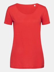 Stedman Womens/Ladies Finest Cotton Tee (Crimson Red) - Crimson Red