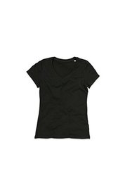 Stedman Womens/Ladies Janet V Neck Tee (Black Opal) - Black Opal