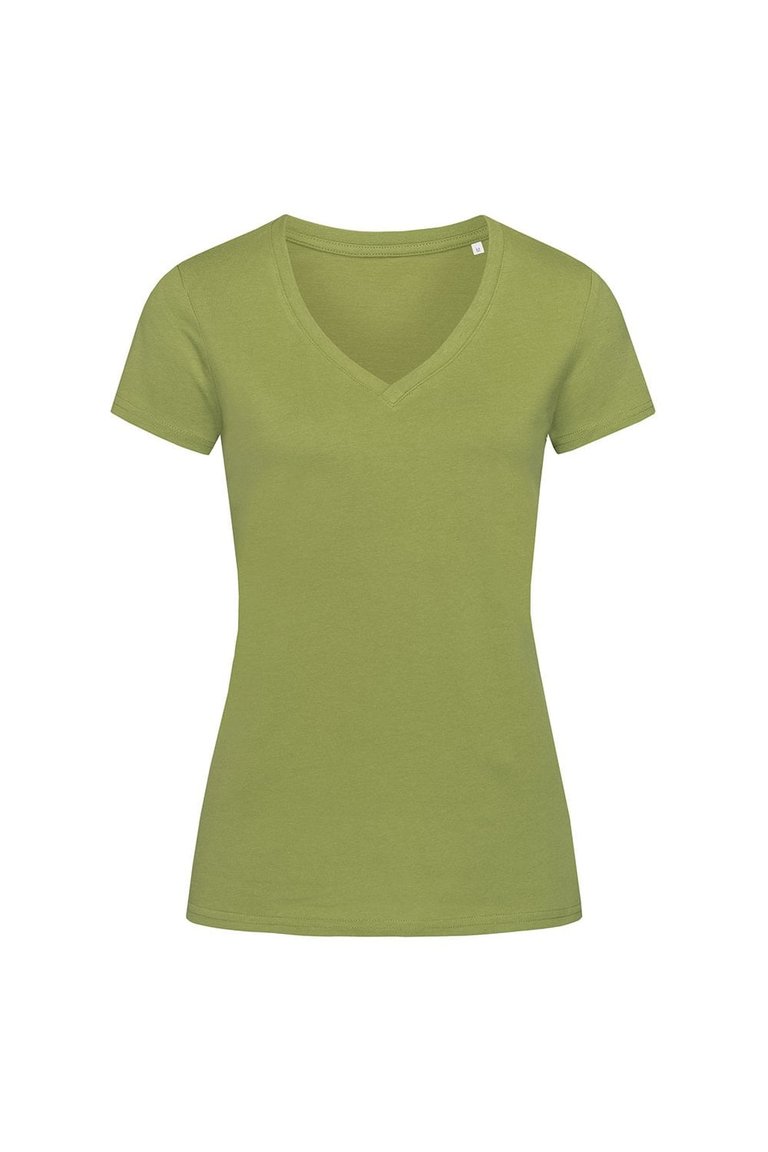 Stedman Womens/Ladies Janet V Neck Tee (Earth Green) - Earth Green