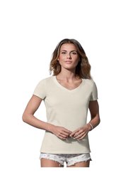 Stedman Womens/Ladies Janet V Neck Tee (Winter White) - Winter White