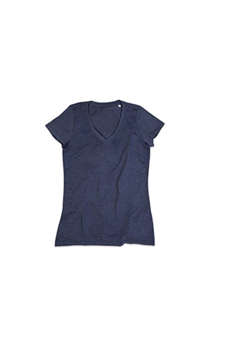 Stedman Womens/Ladies Lisa Melange V Neck T-Shirt (Navy Heather) - Navy Heather