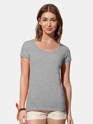 Stedman Womens/Ladies Megan Crew Neck Tee (Heather Gray)