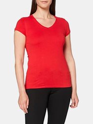 Stedman Womens/Ladies Megan V Neck Tee (Crimson Red)