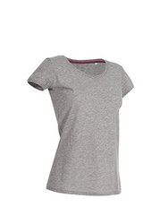 Stedman Womens/Ladies Megan V Neck Tee (Heather Gray)