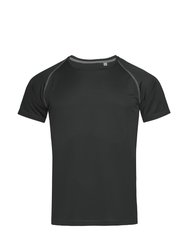 Stedman Mens Active Raglan T-Shirt (Black Opal) - Black Opal