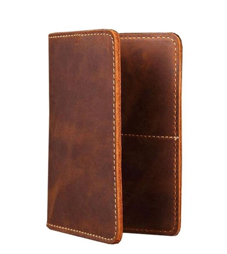 Priam Handmade Leather Passport Cover - Brown