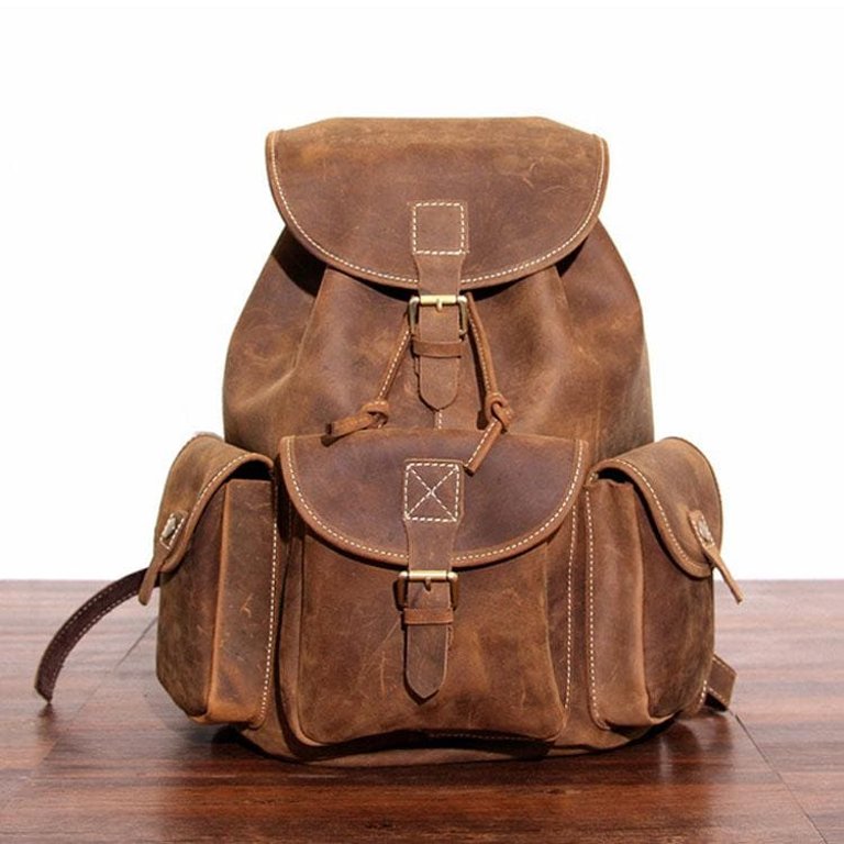 The Asmund Backpack Genuine Leather Rucksack - Brown