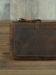 The Cael Handmade Leather Coin Purse with Zipper