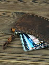 The Cael Handmade Leather Coin Purse with Zipper