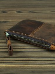 The Cael Handmade Leather Coin Purse with Zipper