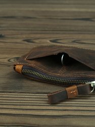 The Cael Handmade Leather Coin Purse with Zipper