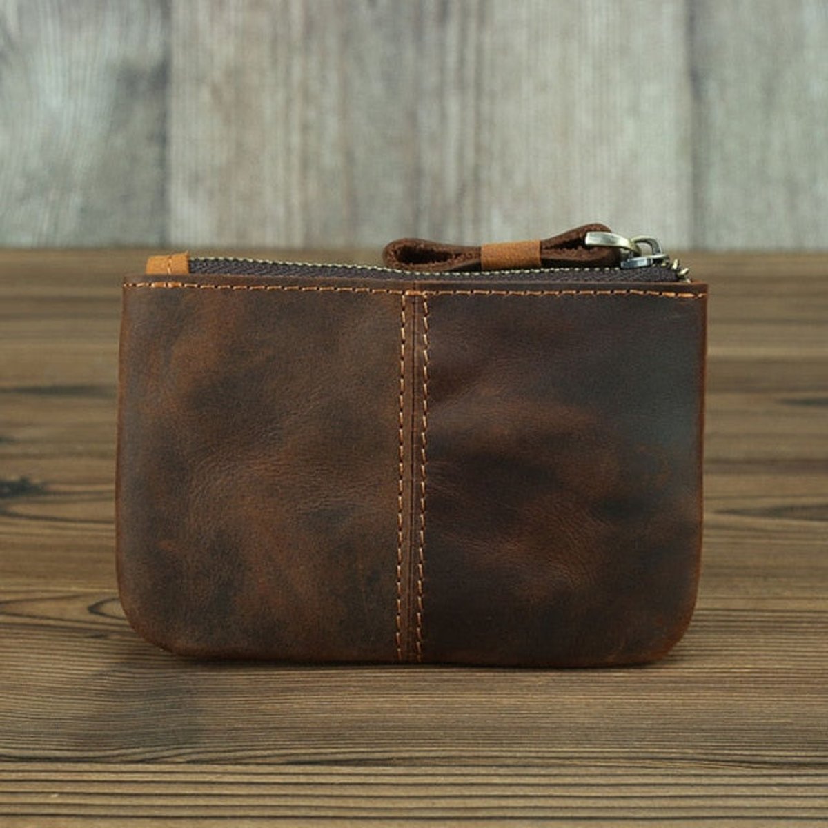 Steel Horse Leather The Cael | Handmade Leather Coin Purse with Zipper