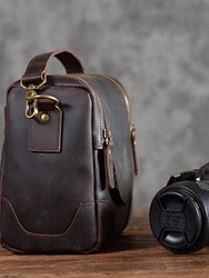 The Calista Small Leather Camera Bag - Leather Camera Lens Case