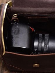 The Calista Small Leather Camera Bag - Leather Camera Lens Case