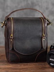 The Calista Small Leather Camera Bag - Leather Camera Lens Case