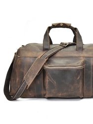 The Colden Duffle Bag Large Capacity Leather Weekender - Dark Brown